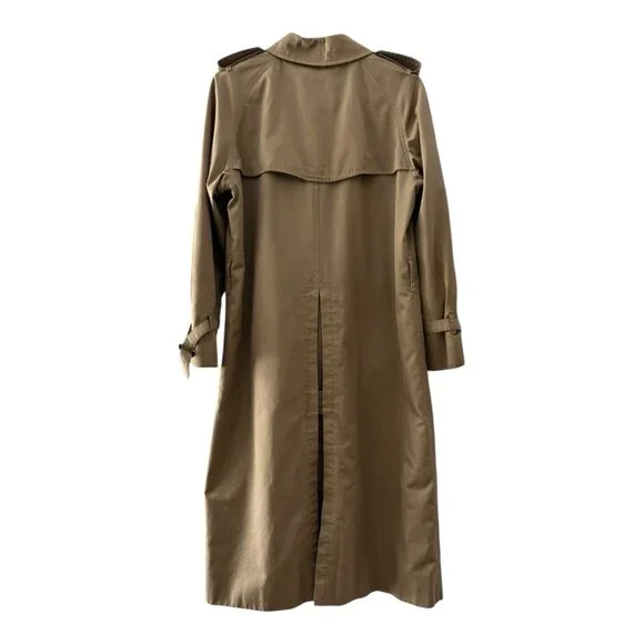 Vtg Burberrys Of London Womens Long Trench Coat Nova Check Trim Old Money 10 - Picture 2 of 9